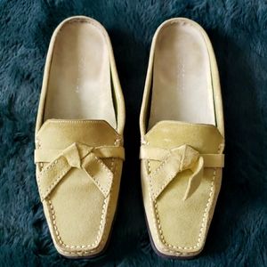 Aerosoles suede, light green slip-ons, size 8